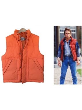 “Hey, McFly!” - Back to the Future Cosplay / Safety Orange Puffer Vest. Men’s M